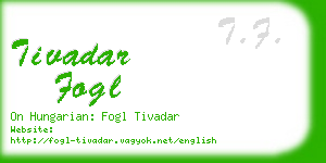 tivadar fogl business card